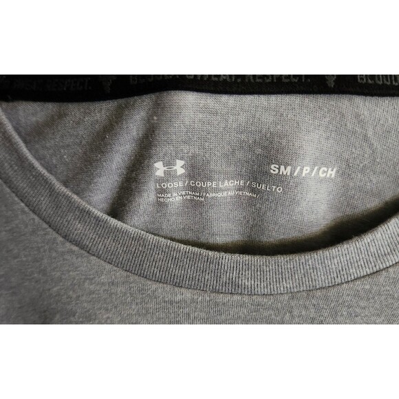 Under Armour Project Rock Tshirt Long Sleeve Gray w/ Green Snake Spellout Mens S - Picture 7 of 7